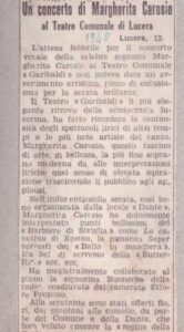 Preziuso Salvatore - Teatro Garibaldi - Cantante Margherita Carosio 1940