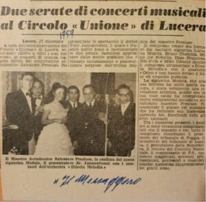 Preziuso Salvatore - Serate al Circolo Unione 1959