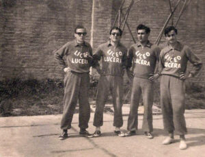 Lucera - Convitto 'R. Bonghi' 1958 - Nino Pappano, Pietro Russo, Dario Dardes, Vincenzo Finizio - Foto di Nino Pappano